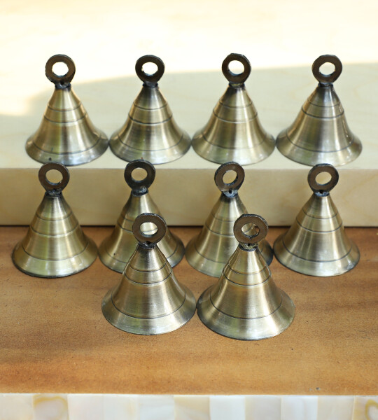 Brass Antique-Gold 2 '' Bells Christmas Decoration Jingle Bell Sleigh Bell- Set of 10