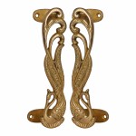 Handcrafted Design Brass Door Handle Pull (Peacock)
