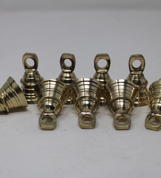 SET OF 100 2" Height Indian Brass Bells Jingle Bells For Crafts, Chimes, Christmas Décor Bells Pet Bell
