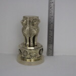 Golden Finish Brass Ashoka Pillar Indian Table Décor
