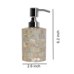 HANDTECHINDIA Mother of Pearl Refillable Hand Soap Dispenser Dish Soap Bathroom Countertop Soap Dispenser Leak Proof