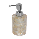 HANDTECHINDIA Mother of Pearl Refillable Hand Soap Dispenser Dish Soap Bathroom Countertop Soap Dispenser Leak Proof