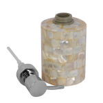 HANDTECHINDIA Mother of Pearl Refillable Hand Soap Dispenser Dish Soap Bathroom Countertop Soap Dispenser Leak Proof