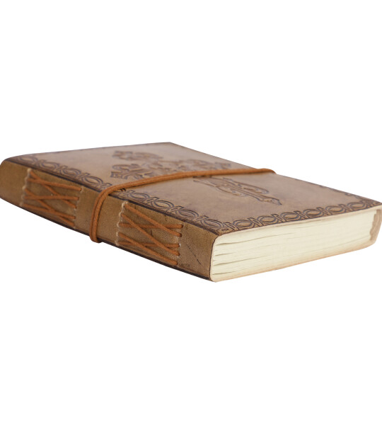 Genuine Leather Handmade Paper Diary Notebook Journal Size 5x7  Diary Planner Writing Notepad Pocket-CROSS