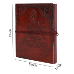 Genuine Leather Handmade Paper Diary Notebook Journal Size 5x7  Diary Planner Writing Notepad Pocket-BUDDHA