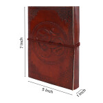 Genuine Leather Handmade Paper Diary Notebook Journal Size 5x7  Diary Planner Writing Notepad Pocket-OM